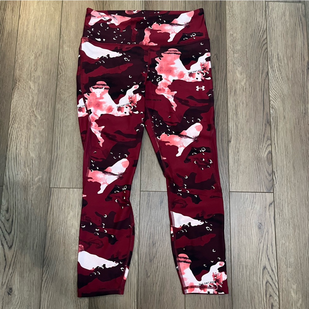 Under Armour Red and Pink Camo Leggings